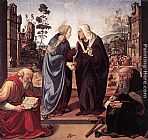 Sts Canvas Paintings - The Visitation with Sts Nicholas and Anthony